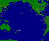 Pazifischer Ozean Städte + Grenzen 4000x3361